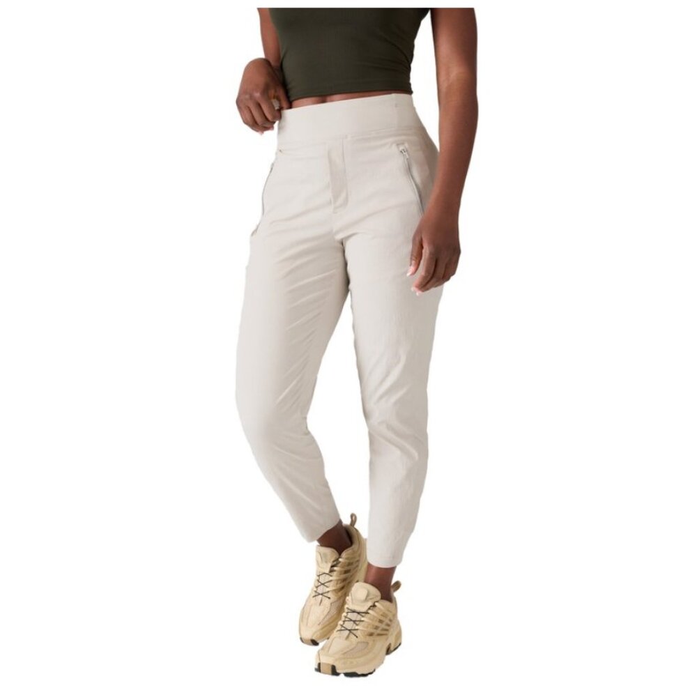 Athleta Trekkie North Jogger Abalone Grey (Tan) Size 10 Tall